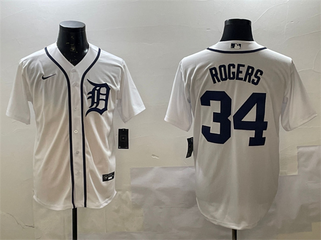 Detroit Tigers #34 Jake Rogers White Cool Base Stitched Baseball Jersey