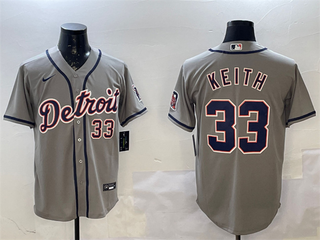 Detroit Tigers #33 Colt Keith Gray Cool Base Stitched Baseball Jersey