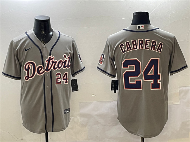 Detroit Tigers #24 Miguel Cabrera Gray Cool Base Stitched Baseball Jersey Detroit Tigers #24 Miguel Cabrera Gray Cool Base Stitched Baseball Jersey