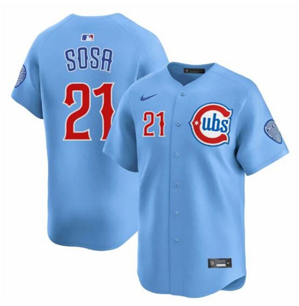 Chicago Cubs #21 Sammy Sosa Blue 2024-25 2nd Alternate Limited Stitched Baseball Jersey Chicago Cubs #21 Sammy Sosa Blue 2024-25 2nd Alternate Limited Stitched Baseball Jersey