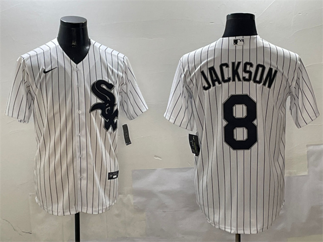 Chicago White Sox #8 Bo Jackson White Cool Base Stitched Baseball Jersey