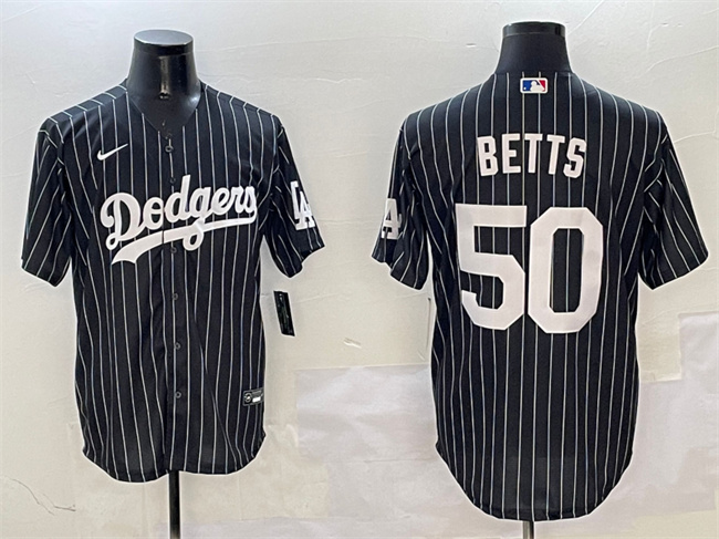 Los Angeles Dodgers #50 Mookie Betts Black Cool Base Stitched Baseball Jersey