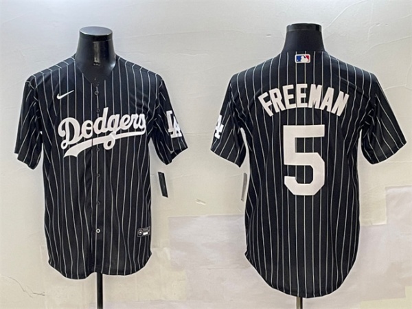 Los Angeles Dodgers #5 Freddie Freeman Black Cool Base Stitched Baseball Jersey