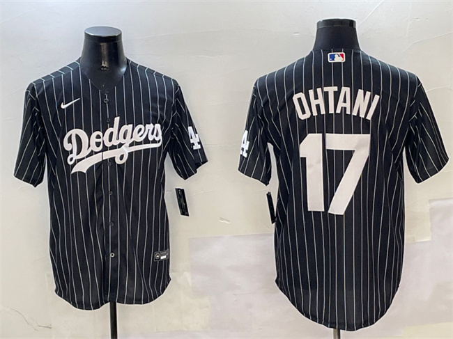 Los Angeles Dodgers #17 Shohei Ohtani Black Cool Base Stitched Baseball Jersey Los Angeles Dodgers #17 Shohei Ohtani Black Cool Base Stitched Baseball Jersey