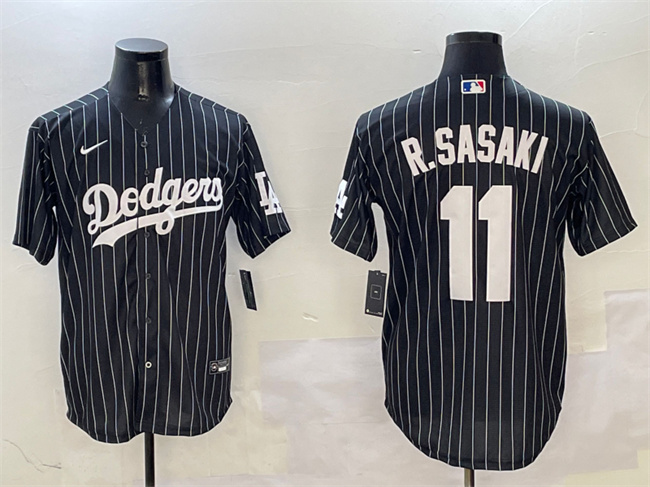 Los Angeles Dodgers #11 Roki Sasaki Black Cool Base Stitched Baseball Jersey Los Angeles Dodgers #11 Roki Sasaki Black Cool Base Stitched Baseball Jersey