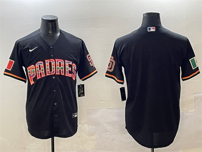San Diego Padres Blank Black Mexico Cool Base Stitched Baseball Jersey