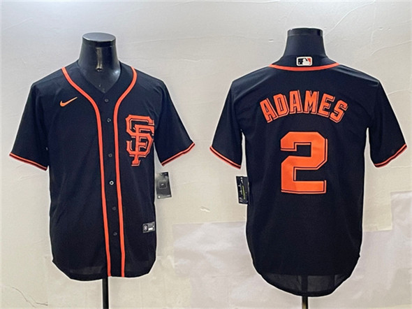 San Francisco Giants #2 Willy Adames Black Cool Base Stitched Baseball Jersey