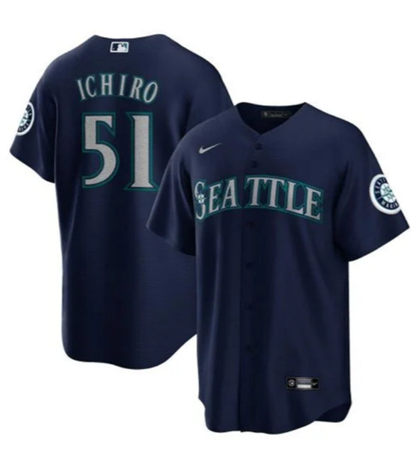 Seattle Mariners #51 Ichiro Suzuki Navy Cool Base Stitched Baseball Jersey Seattle Mariners #51 Ichiro Suzuki Navy Cool Base Stitched Baseball Jersey