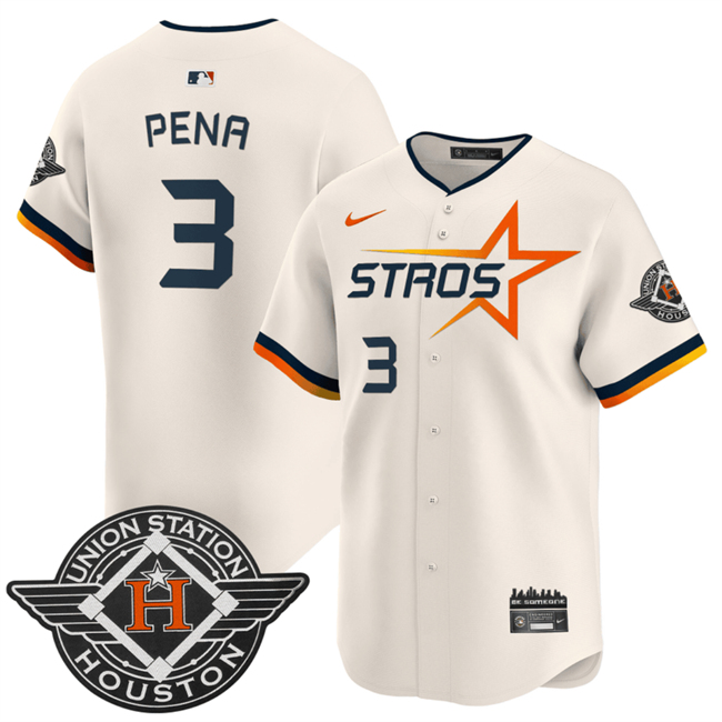 Houston Astros #3 Jeremy Pena Cream 2025 City Connect Limited Stitched Baseball Jersey Houston Astros #3 Jeremy Pena Cream 2025 City Connect Limited Stitched Baseball Jersey
