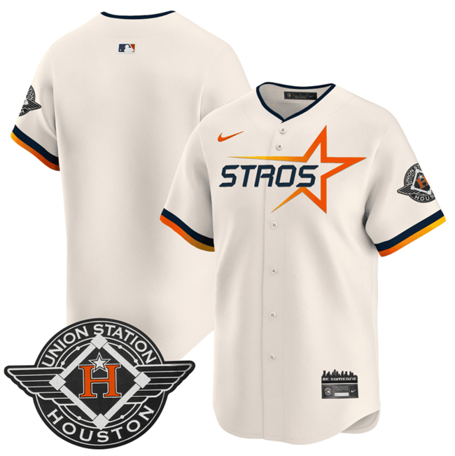 Houston Astros Blank Cream 2025 City Connect Limited Stitched Baseball Jersey