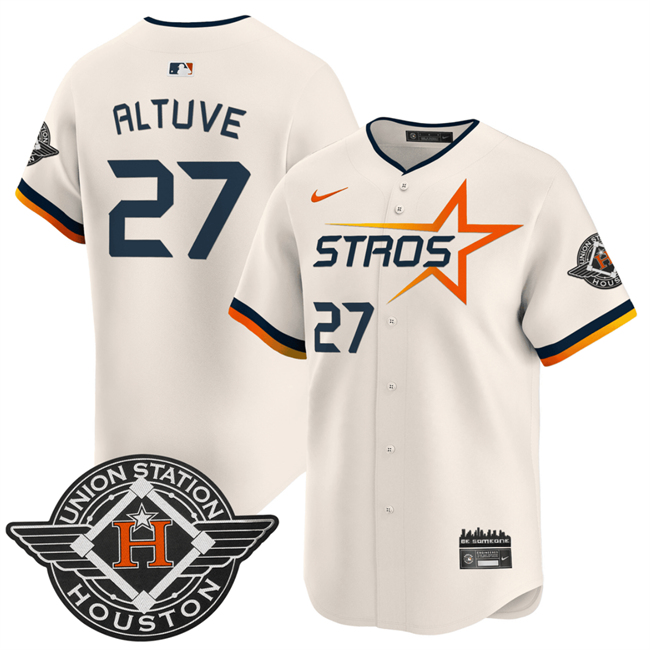 Houston Astros #27 Jose Altuve Cream 2025 City Connect Limited Stitched Baseball Jersey