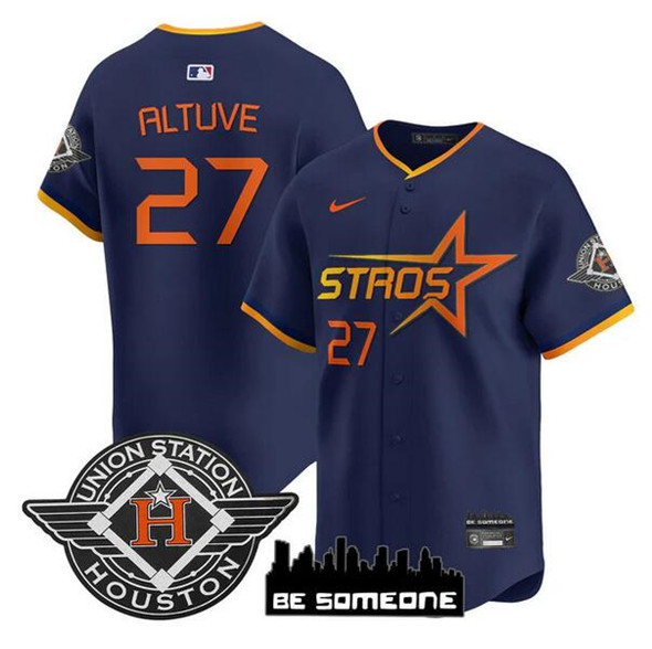 Houston Astros #27 Jose Altuve Navy 2025 City Connect Limited Stitched Baseball Jersey