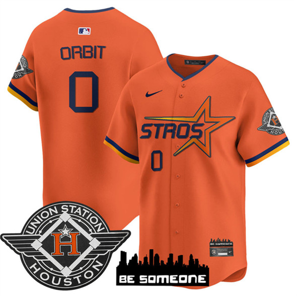Houston Astros #0 Orbit Orange 2025 City Connect Limited Stitched Baseball Jersey