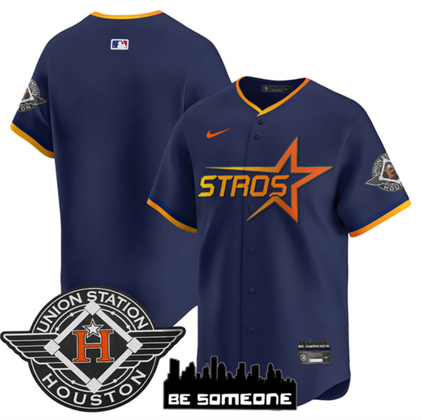 Houston Astros Blank Navy 2025 City Connect Limited Stitched Baseball Jersey