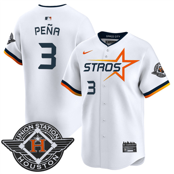 Houston Astros #3 Jeremy Pena White 2025 City Connect Limited Stitched Baseball Jersey Houston Astros #3 Jeremy Pena White 2025 City Connect Limited Stitched Baseball Jersey