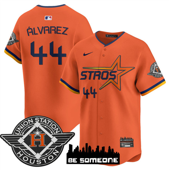 Houston Astros #44 Yordan Alvarez Orange 2025 City Connect Limited Stitched Baseball Jersey