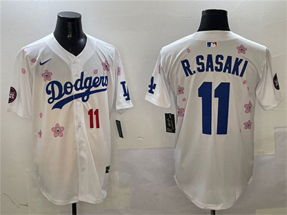 Los Angeles Dodgers #11 Roki Sasaki White 2025 Tokyo Series Limited Stitched Baseball Jersey