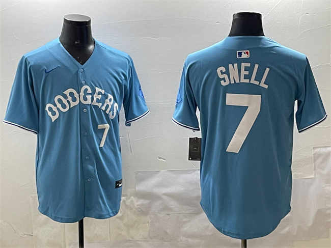 Los Angeles Dodgers #7 Blake Snell Light Blue Limited Stitched Baseball Jersey