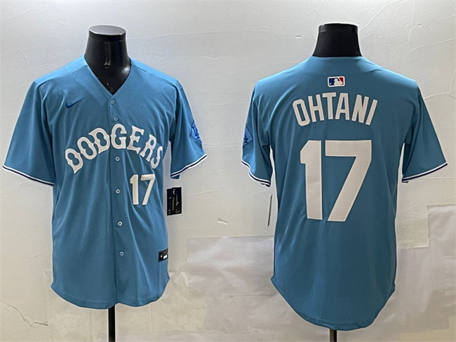 Los Angeles Dodgers #17 Shohei Ohtani Light Blue Limited Stitched Baseball Jersey Los Angeles Dodgers #17 Shohei Ohtani Light Blue Limited Stitched Baseball Jersey