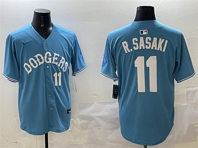 Los Angeles Dodgers #11 Roki Sasaki Light Blue Limited Stitched Baseball Jersey Los Angeles Dodgers #11 Roki Sasaki Light Blue Limited Stitched Baseball Jersey
