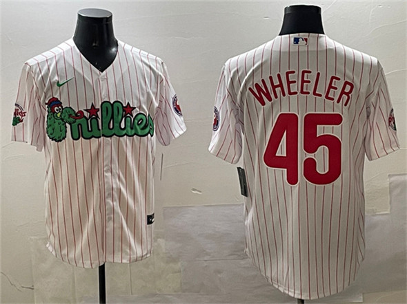 Philadelphia Phillies #45 Zack Wheeler White Phanatic Cool Base Stitched Jersey