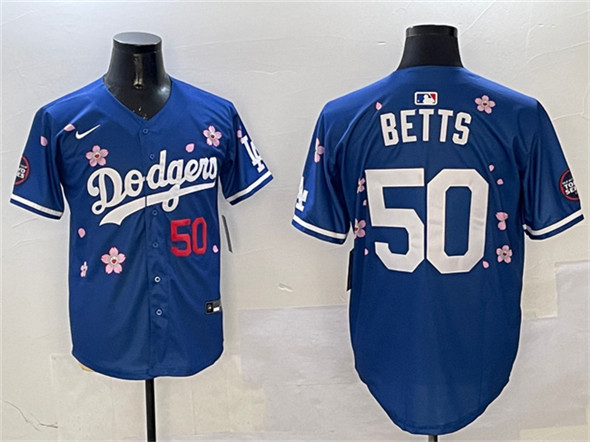 Los Angeles Dodgers #50 Mookie Betts Royal 2025 Tokyo Series Limited Stitched Baseball Jersey