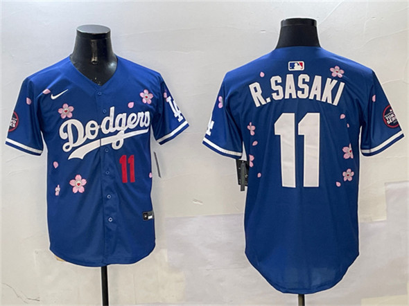 Los Angeles Dodgers #11 Roki Sasaki Royal 2025 Tokyo Series Limited Stitched Baseball Jersey Los Angeles Dodgers #11 Roki Sasaki Royal 2025 Tokyo Series Limited Stitched Baseball Jersey