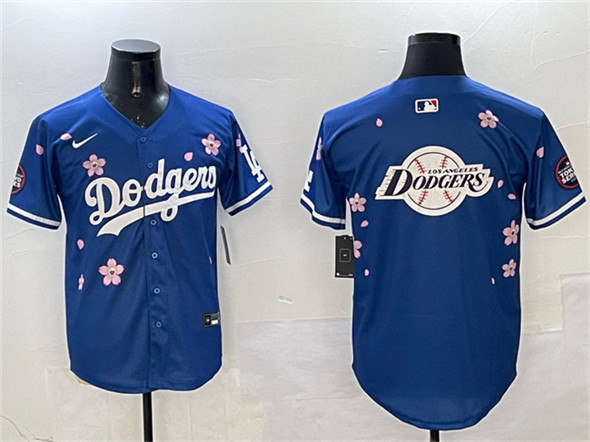 Los Angeles Dodgers Team Big Logo Royal 2025 Tokyo Series Limited Stitched Baseball Jersey