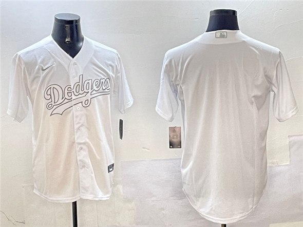 Los Angeles Dodgers Blank White Cool Base Stitched Baseball Jersey