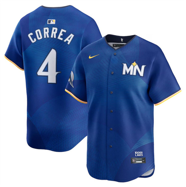 Minnesota Twins #4 Carlos Correa Royal 2024 City Connect Limited Stitched Baseball Jersey