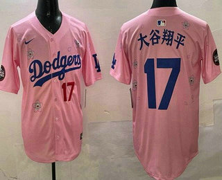 Los Angeles Dodgers #17 Shohei Ohtani Pink Japanese 2025 Tokyo Series Limited Jersey Los Angeles Dodgers #17 Shohei Ohtani Pink Japanese 2025 Tokyo Series Limited Jersey