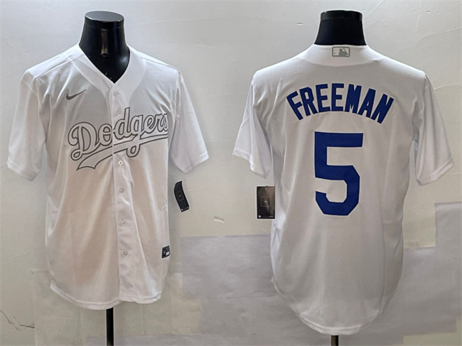 Los Angeles Dodgers #5 Freddie Freeman White Fashion Cool Base Stitched Baseball Jersey