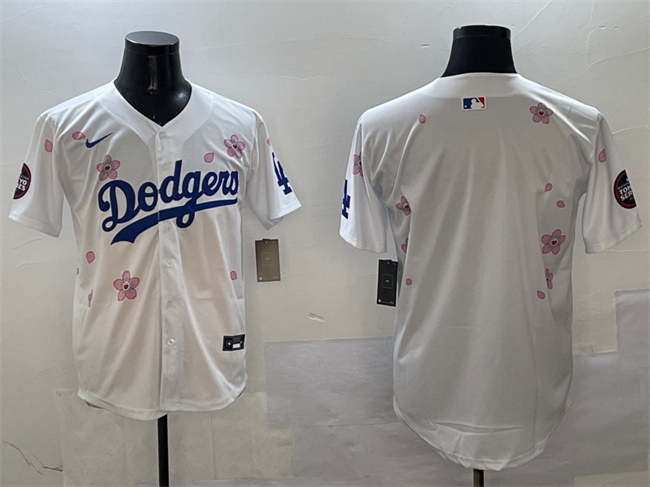Los Angeles Dodgers Blank White 2025 Tokyo Series Limited Stitched Baseball Jersey