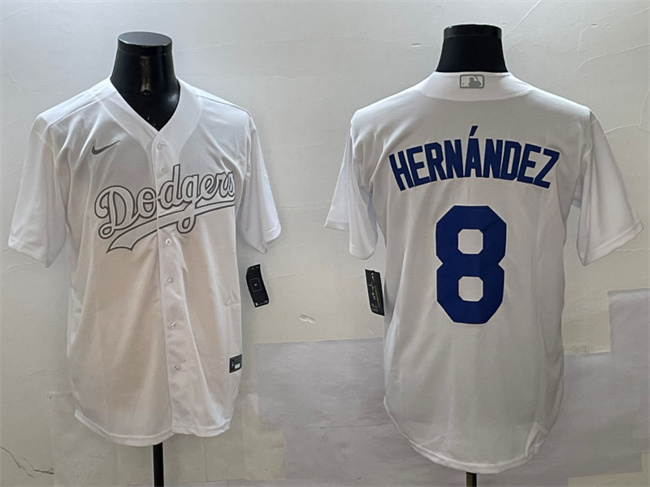 Los Angeles Dodgers #8 Enrique Hern??ndez White Fashion Cool Base Stitched Baseball Jersey