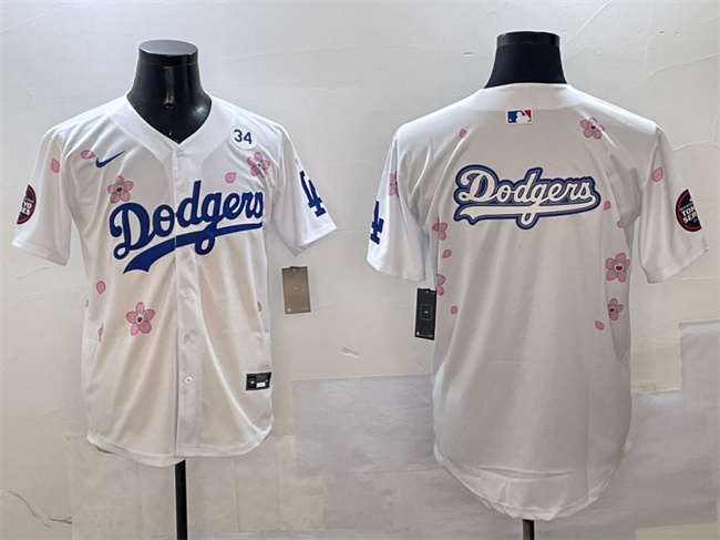 Los Angeles Dodgers Team Big Logo White 2025 Tokyo Series Limited Stitched Baseball Jersey