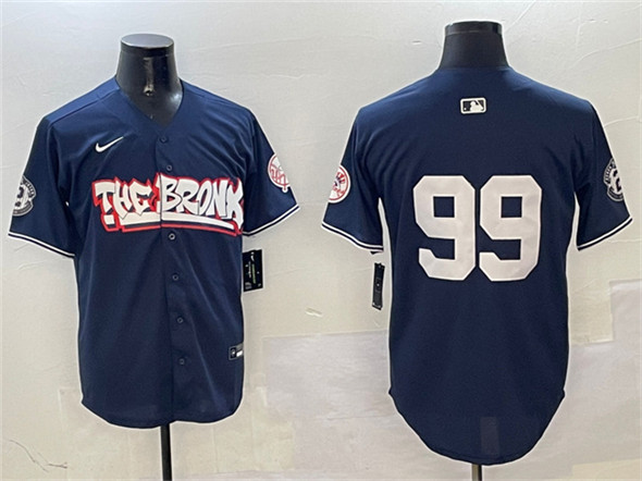 New York Yankees #99 Aaron Judge Navy Bronx Graffiti Vapor Limited Stitched Baseball Jersey