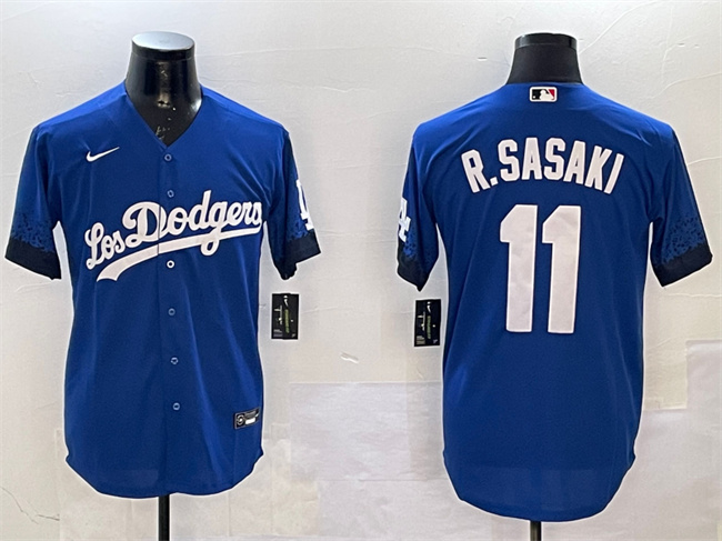 Los Angeles Dodgers #11 Roki Sasaki Royal City Connect Cool Base Stitched Baseball Jersey Los Angeles Dodgers #11 Roki Sasaki Royal City Connect Cool Base Stitched Baseball Jersey