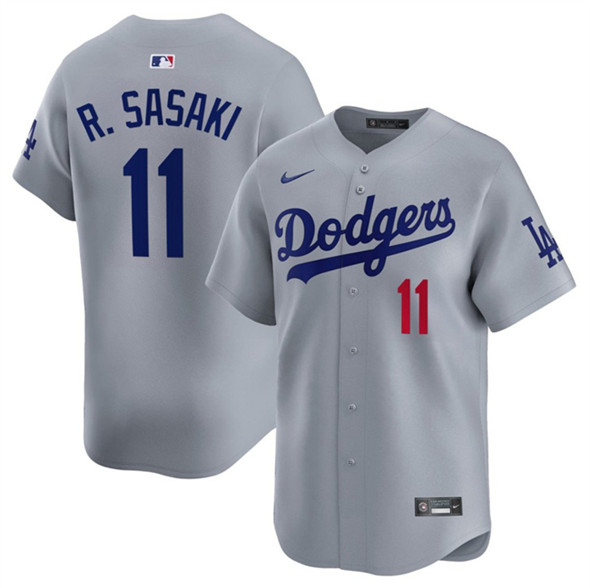 Los Angeles Dodgers #11 Roki Sasaki Gray 2025 Alternate Limited Stitched Baseball Jersey Los Angeles Dodgers #11 Roki Sasaki Gray 2025 Alternate Limited Stitched Baseball Jersey