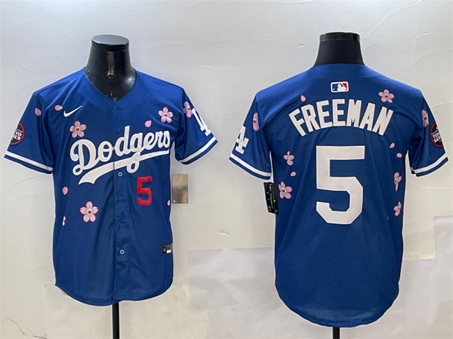 Los Angeles Dodgers #5 Freddie Freeman Royal 2025 Tokyo Series Limited Stitched Baseball Jersey