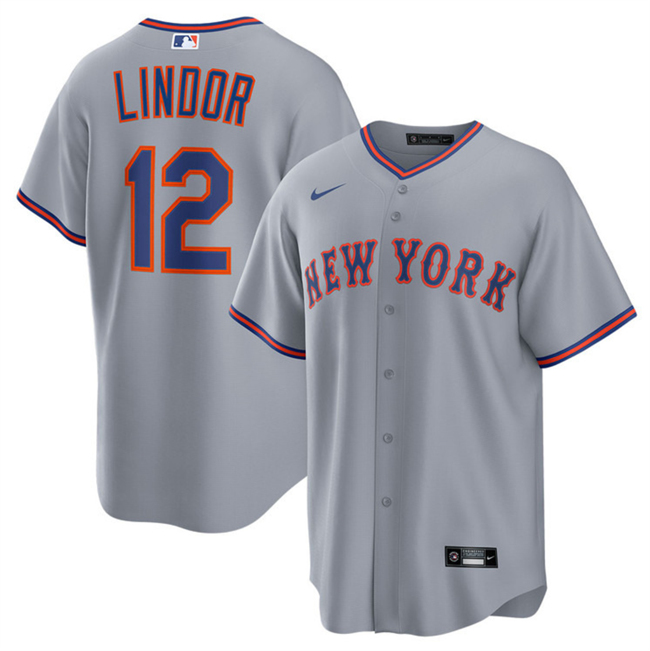 New York Mets #12 Francisco Lindor Gray 2025 Limited Stitched Baseball Jersey