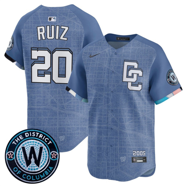 Washington Nationals #20 Keibert Ruiz Blue 2025 City Connect Limited Stitched Baseball Jersey