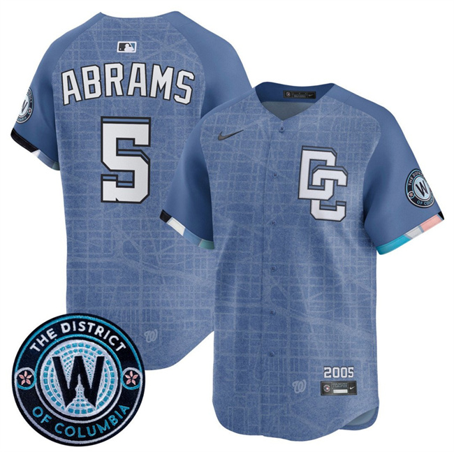 Washington Nationals #5 CJ Abrams Blue 2025 City Connect Limited Stitched Baseball Jersey