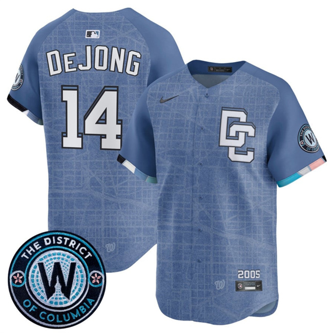 Washington Nationals #14 Paul DeJong Blue 2025 City Connect Limited Stitched Baseball Jersey