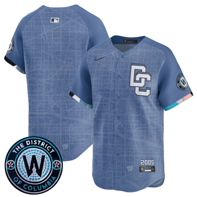 Washington Nationals Blank Blue 2025 City Connect Limited Stitched Baseball Jersey
