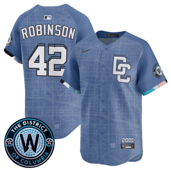 Washington Nationals #42 Jackie Robinson Blue 2025 City Connect Limited Stitched Baseball Jersey