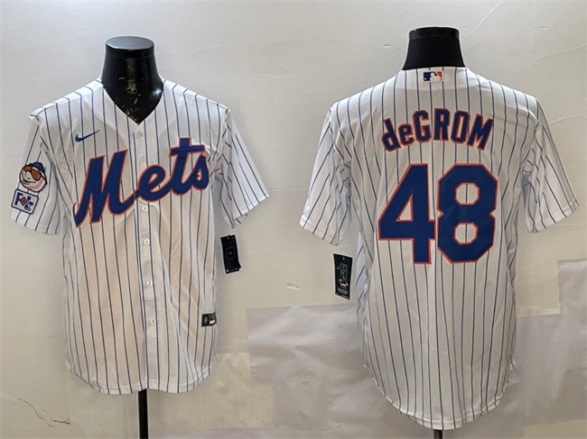 New York Mets #48 Jacob DeGrom White 2025 Spring Training Cool Base Stitched Baseball Jersey