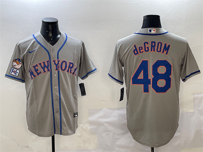 New York Mets #48 Jacob DeGrom Grey 2025 Spring Training Cool Base Stitched Baseball Jersey
