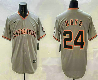 San Francisco Giants #24 Willie Mays Grey Limited Stitched Baseball Jersey