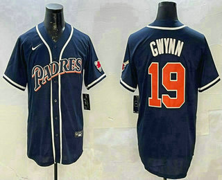 San Diego Padres #19 Tony Gwynn Navy Blue Stitched MLB Cool Base Nike Jersey