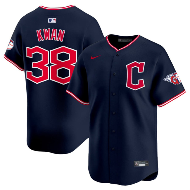 Cleveland Guardians #38 Steven Kwan Navy 2025 Alternate Limited Stitched Baseball Jersey Cleveland Guardians #38 Steven Kwan Navy 2025 Alternate Limited Stitched Baseball Jersey